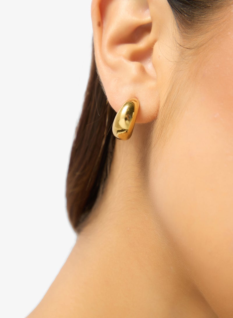 ELLA Bold Small Loop Gold Earrings - Image 4